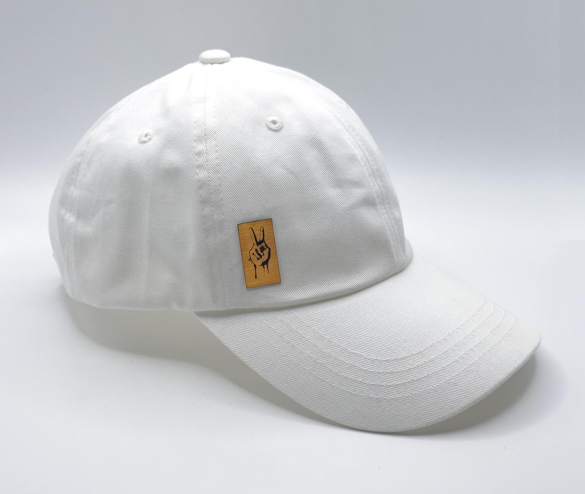 Deuces Dad Hat - White - Statement Peace | Sustainable Wooden Jewelry