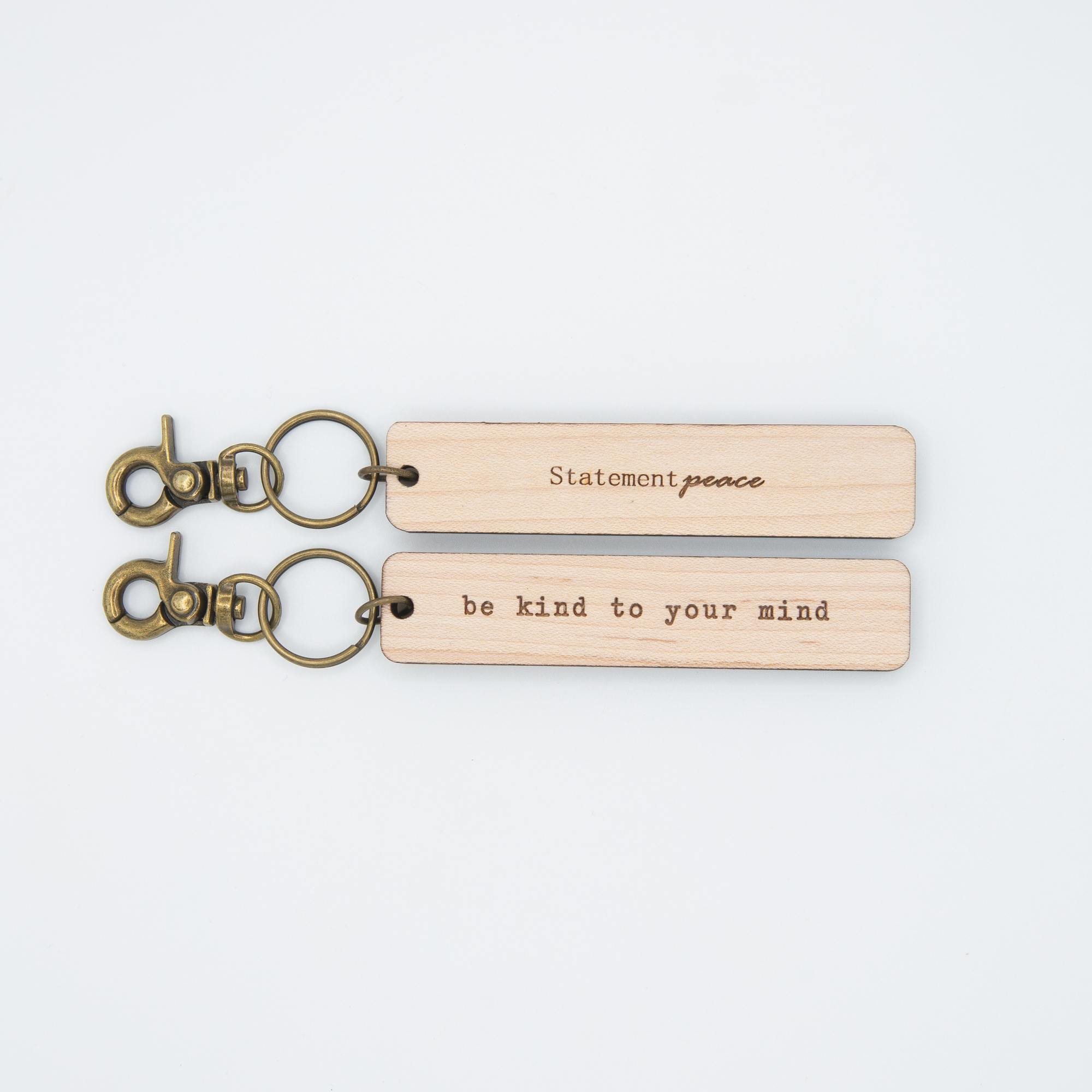 Be Kind Keychain Statement Peace Sustainable Wooden Jewelry