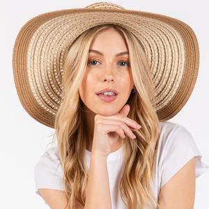 Two Tone Coastal Straw Hat