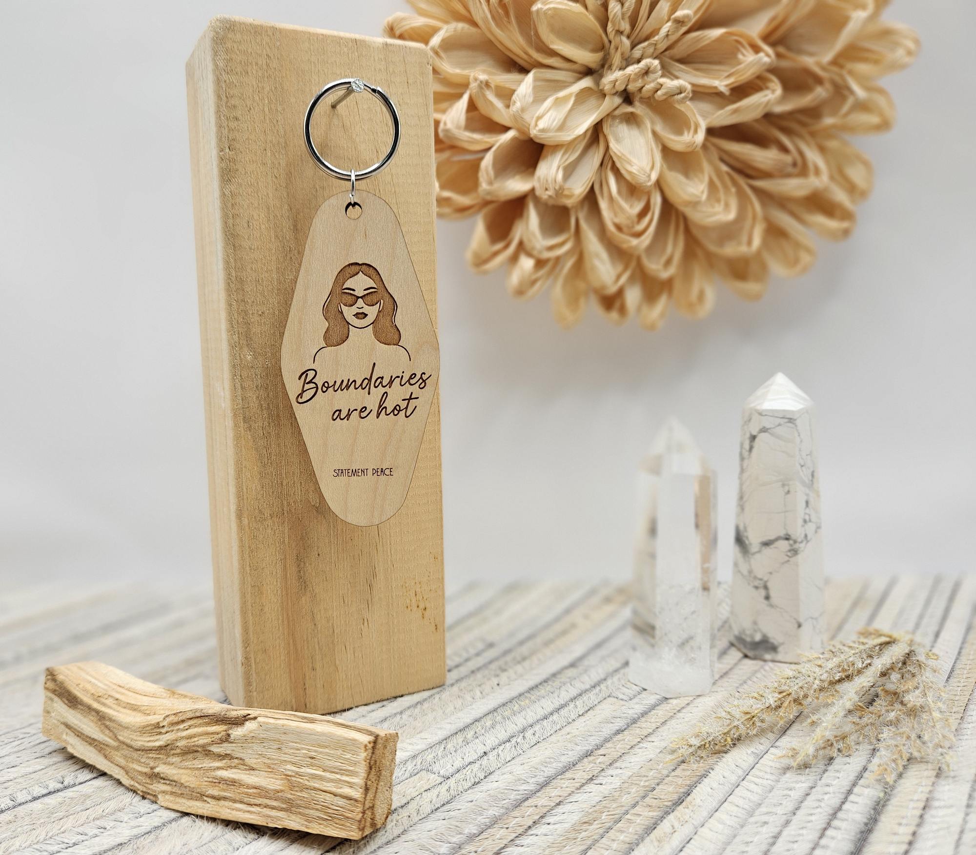 Boundaries Are Hot Keychain - Statement Peace