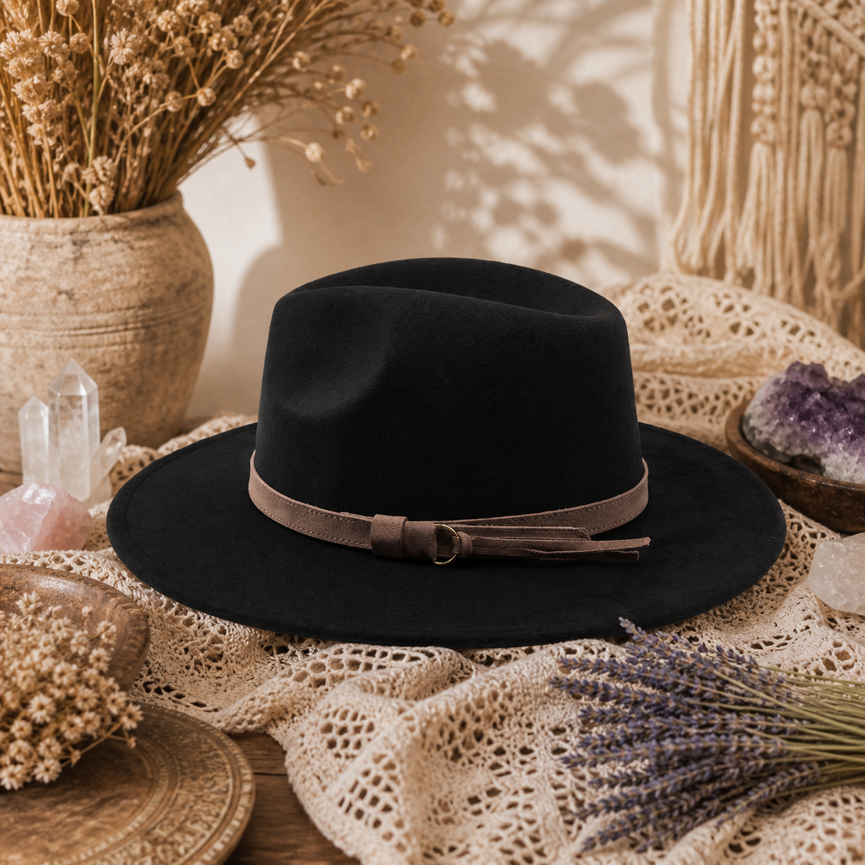 Black Boho Magic Hat